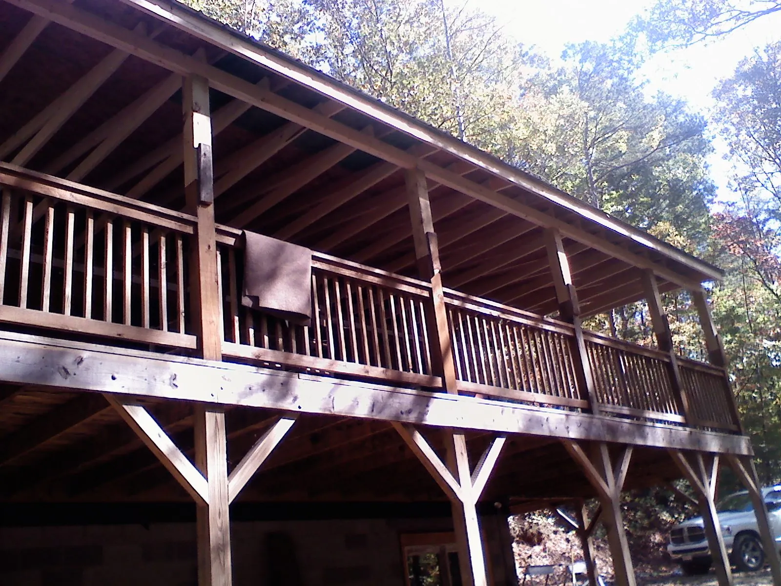Timber framing under a new elevated porch and deck — Roof Leak Repair in New Lisbon by Roofing Brothers